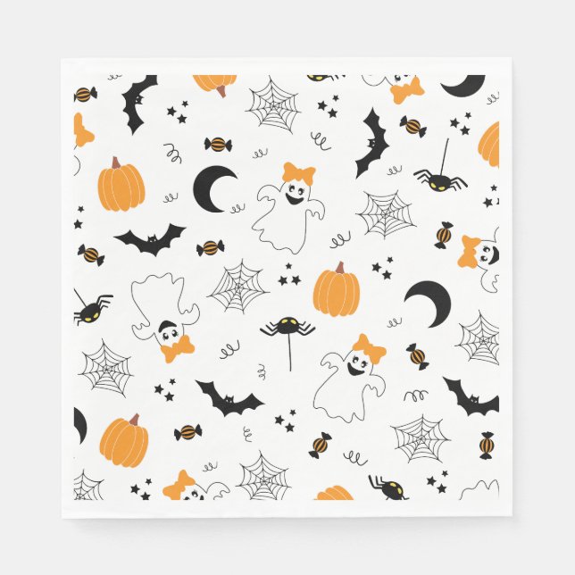 Guardanapo De Papel A Little Boo Is Almost Due Halloween Baby Shower (Frente)