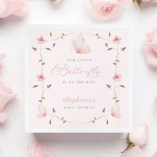 Guardanapo De Papel A Little Butterfly Baby Shower