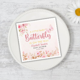 Guardanapo De Papel A Little Butterfly is on the Way, Baby Shower Girl