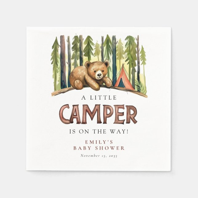 Guardanapo De Papel A Little Camper Forest Baby Shower (Frente)