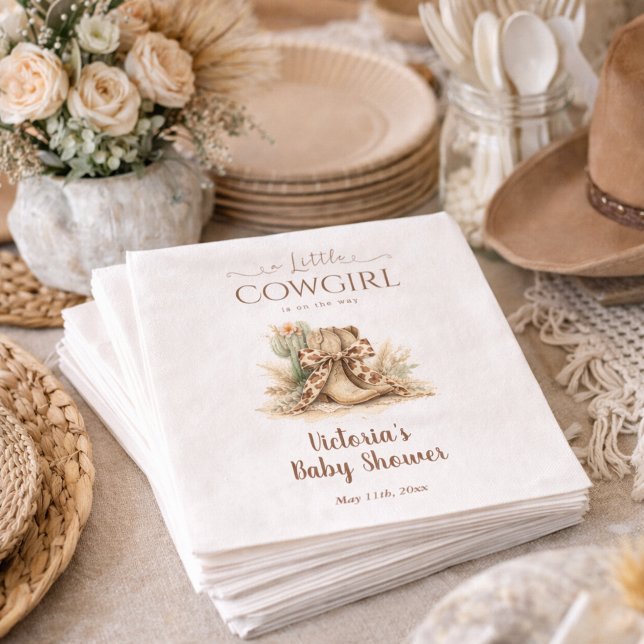 Guardanapo De Papel A Little Cowgirl Western Theme Baby Shower (Criador carregado)