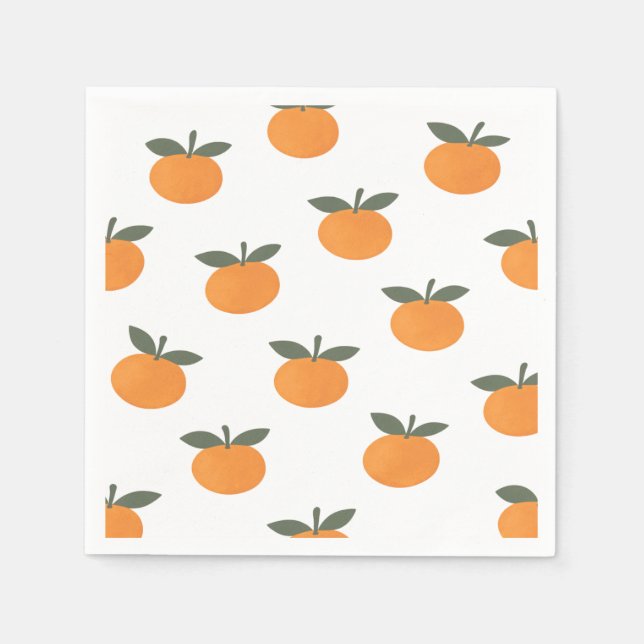 Guardanapo De Papel A Little Cutie Orange Gender Neutral Baby Shower (Frente)