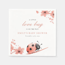 Guardanapo De Papel A Little Love Bug Is On The Way Baby Shower
