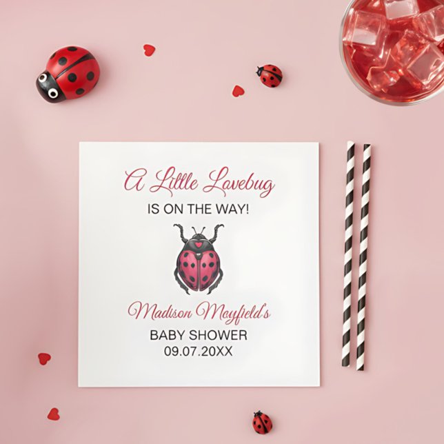 Guardanapo De Papel A Little Love Bug Is On The Way Ladybug (Criador carregado)