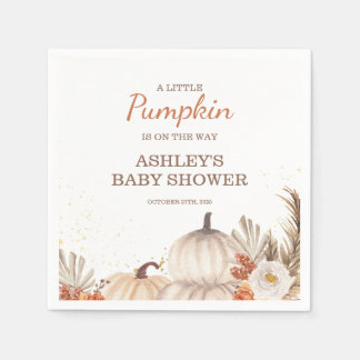 Guardanapo De Papel A Little Pumpkin, Fall Baby Shower Boho