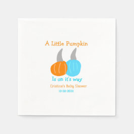 Guardanapo De Papel A little pumpkin is on it's way baby shower orange