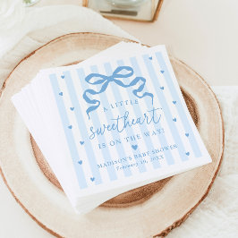 Guardanapo De Papel A Little Sweetheart Blue Bow Baby Shower