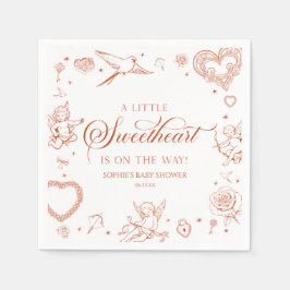Guardanapo De Papel A Little Sweetheart Valentine's Day Baby Shower