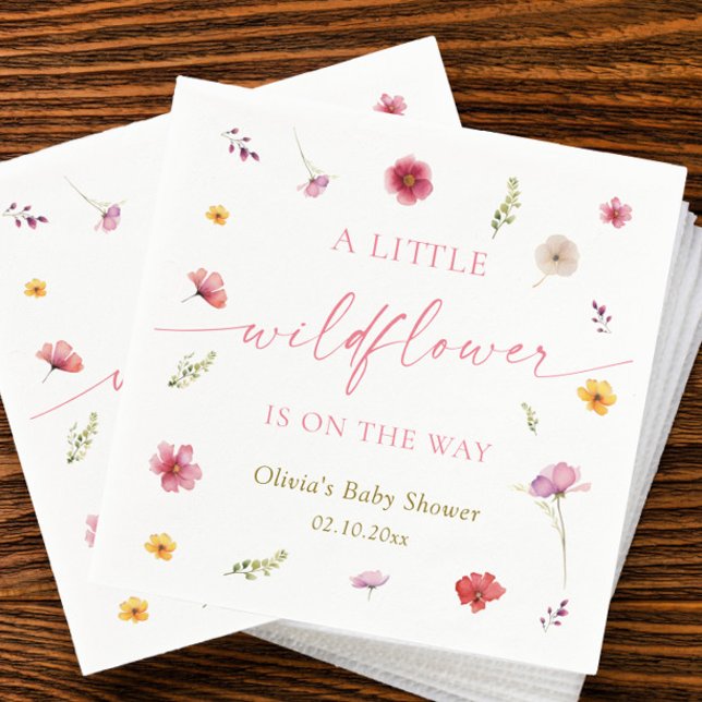 Guardanapo De Papel A Little Wildflower Baby Shower  (Criador carregado)