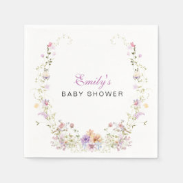 Guardanapo De Papel A Little Wildflower Baby Shower