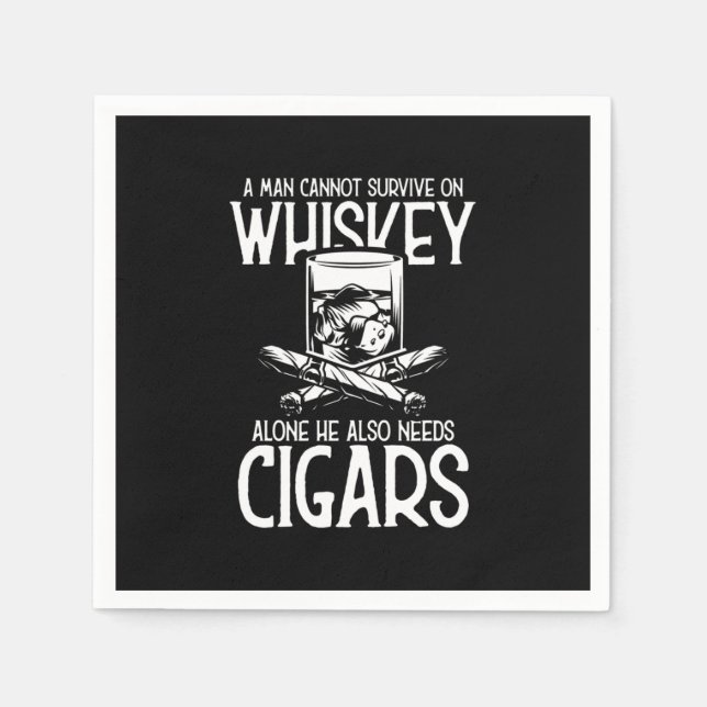 Guardanapo De Papel A Man Who Loves Whiskey And Cigar (Frente)