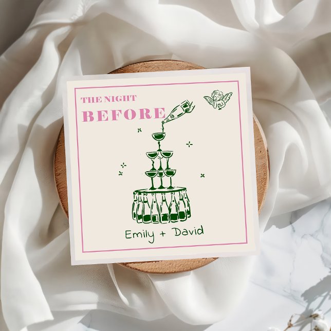 Guardanapo De Papel A Mão Desenhou A Noite Antes De Casar Napkins (Criador carregado)