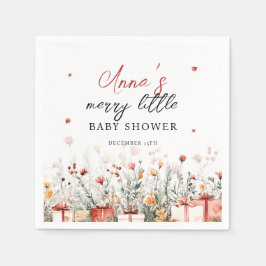 Guardanapo De Papel A Merry Little Baby Shower Christmas Florals