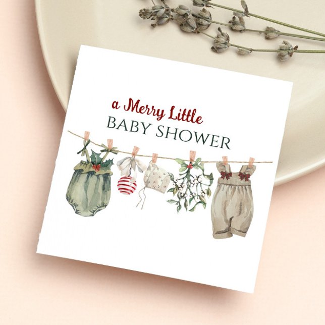 Guardanapo De Papel A Merry Little Girl Baby Shower Christmas Clothes (Criador carregado)