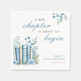Guardanapo De Papel A New Chapter Blue Baby Shower