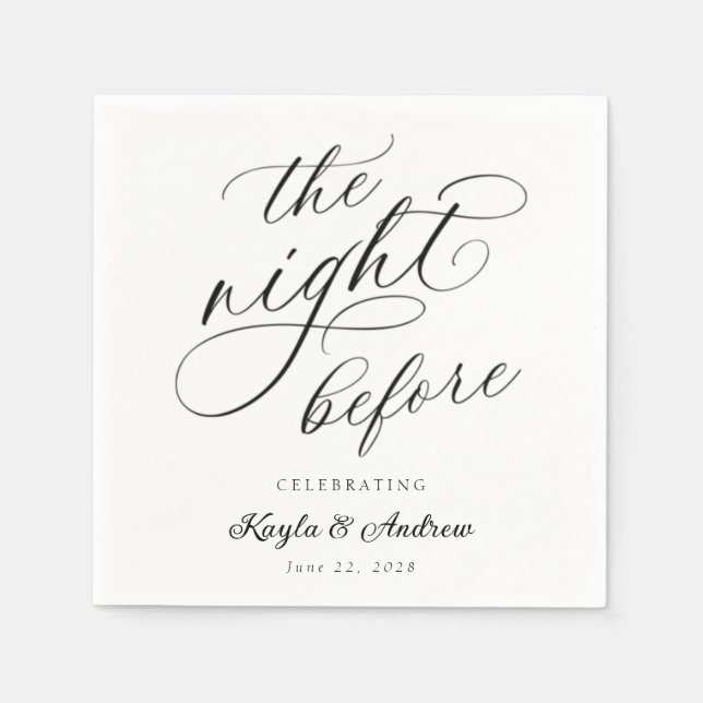 Guardanapo De Papel A Noite Antes Do Ensaio De Casamento (Frente)