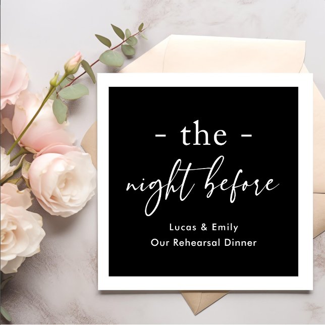 Guardanapo De Papel A Noite Antes do Ensaio Jantar Personalizado (Criador carregado)