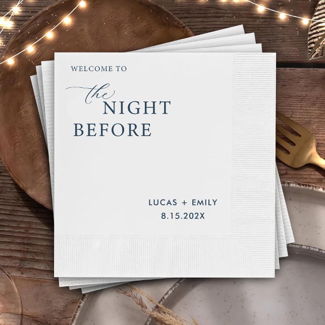 Guardanapo De Papel A Noite Antes do Ensaio Jantar Personalizado (Criador carregado)