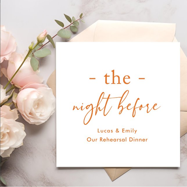 Guardanapo De Papel A Noite Antes do Ensaio Jantar Personalizado (Criador carregado)