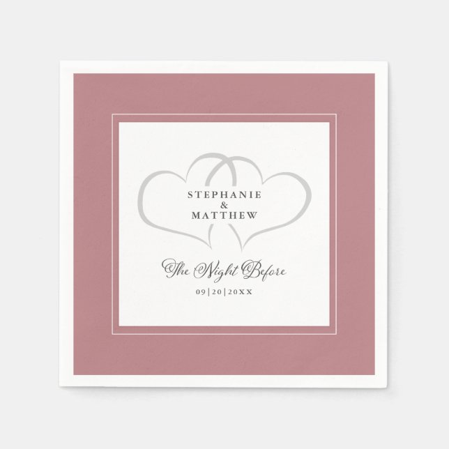 Guardanapo De Papel A Noite Antes do Jantar de Rehearsal Dusty Rose (Frente)