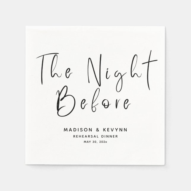 Guardanapo De Papel A Noite Antes Do Janto De Ensaio De Casamento (Frente)