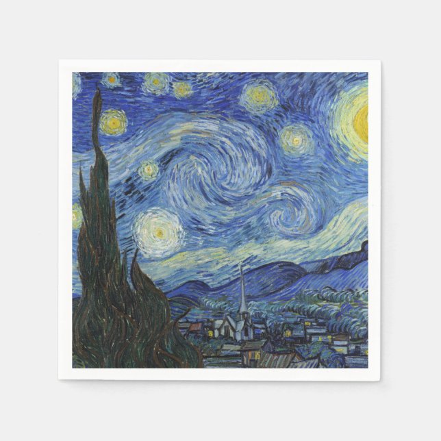 Guardanapo De Papel A Noite Estrelada de Van Gogh (Frente)