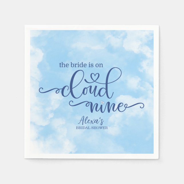 Guardanapo De Papel A Noiva está na Nuvem 9 de Papel (Frente)