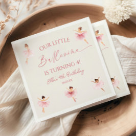 Guardanapo De Papel A nossa pequena Festa de aniversário de Balé Rosa 