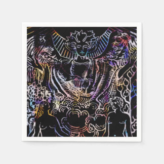 Guardanapo De Papel A Placa de Tarot dos Amantes é Preta