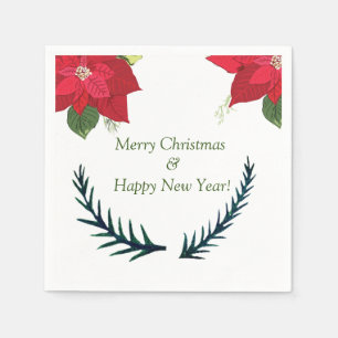 Guardanapo De Papel A poinsétia floresce o Natal feito sob encomenda