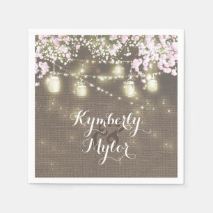 Guardanapo De Papel A serapilheira rústica ilumina os frascos de
