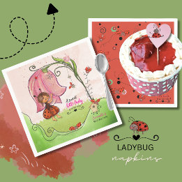 Guardanapo De Papel A Sweet Little Lady Ladybug Baby Shower Napkins