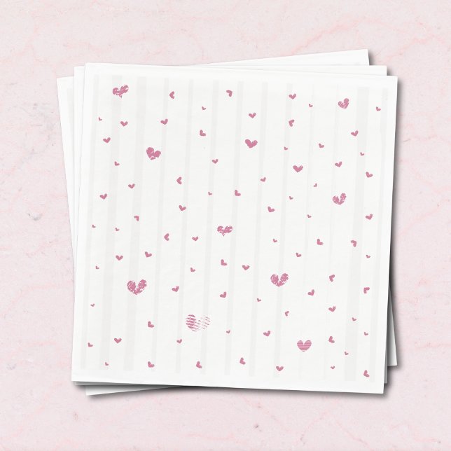 Guardanapo De Papel A Tini Bit Engaged | Pink Hearts Engagement Party (Criador carregado)