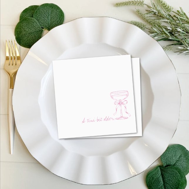 Guardanapo De Papel A tini bit older, Martini glass, Birthday, pink (Criador carregado)