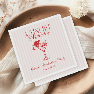 Guardanapo De Papel A Tini Bit Smarter Pink Red Graduation Napkin