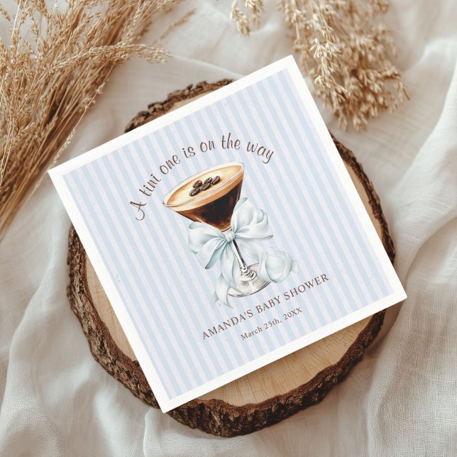 Guardanapo De Papel A tini One is on the Way Baby Shower  (Espresso Martini Baby shower Napkin)