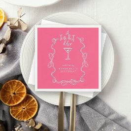 Guardanapo De Papel A Tiny Bit Older Pink Hand Drawn Birthday Party