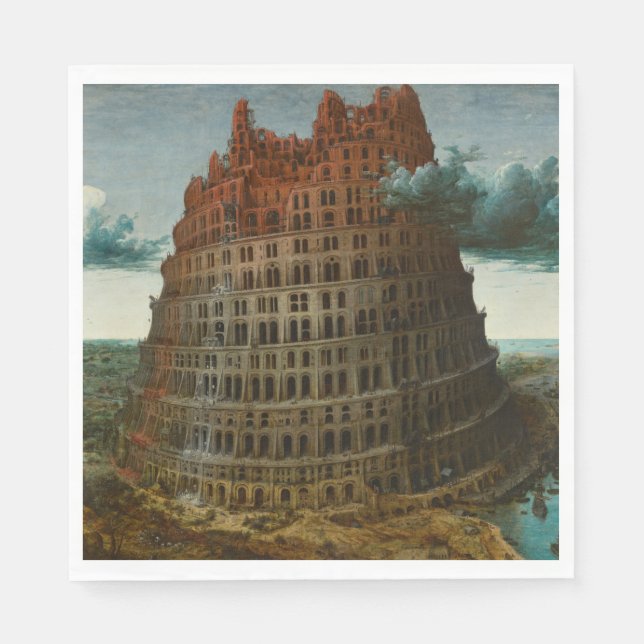 Guardanapo De Papel A Torre de Babel (por Pieter Bruegel, o Velho) (Frente)