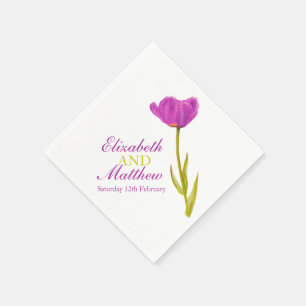 Guardanapo De Papel A única arte roxa Wedding da tulipa nomeou o