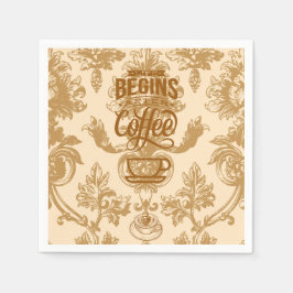 Guardanapo De Papel A vida começa com o café