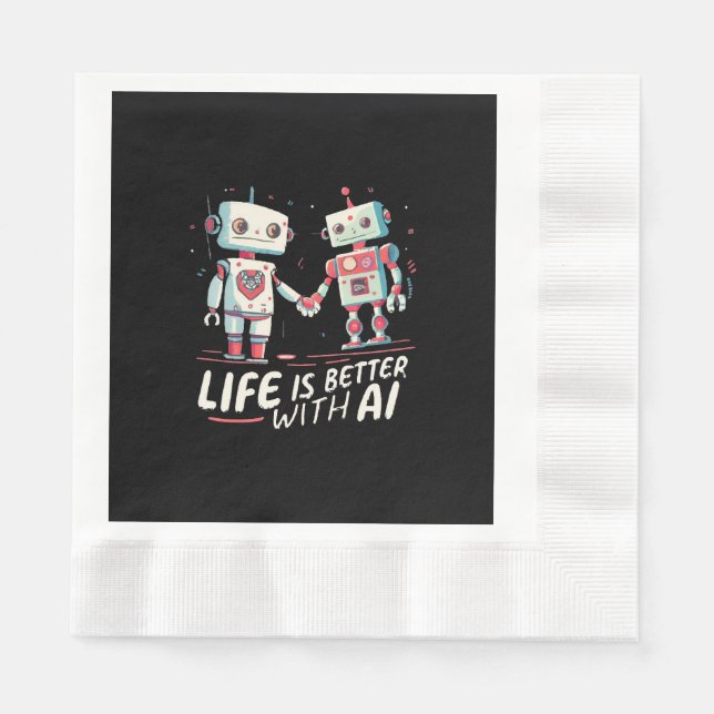 Guardanapo De Papel A vida é melhor com IA (Frente)