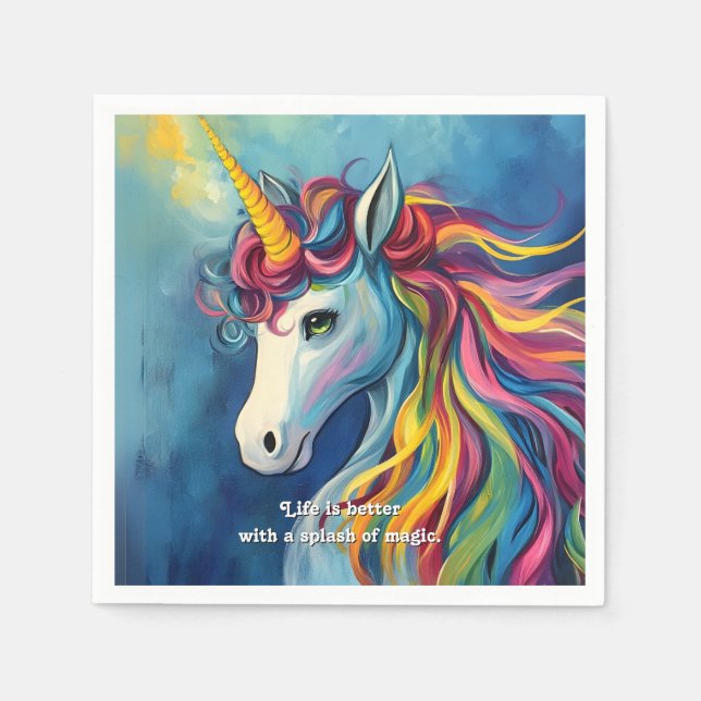 Guardanapo De Papel A vida é melhor com uma mistura de magia. (Frente)