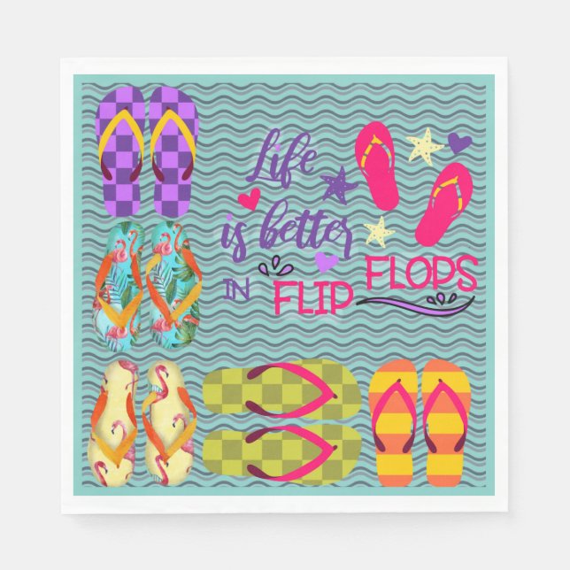 Guardanapo De Papel A vida é melhor nos Chinelos (Frente)