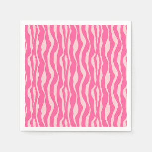 Guardanapo De Papel A zebra listra - fúcsia e luz - o rosa