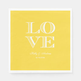 Guardanapo De Papel Abacaxi Amarelo AMOR Branco Napkins