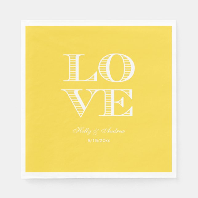 Guardanapo De Papel Abacaxi Amarelo AMOR Branco Napkins (Frente)