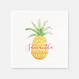 Guardanapo De Papel Abacaxi Amarelo Personalizado