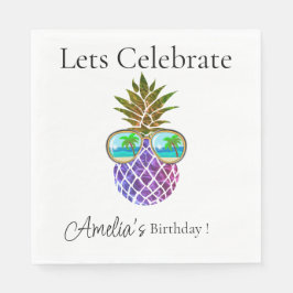 Guardanapo De Papel Abacaxi rosa-tropical