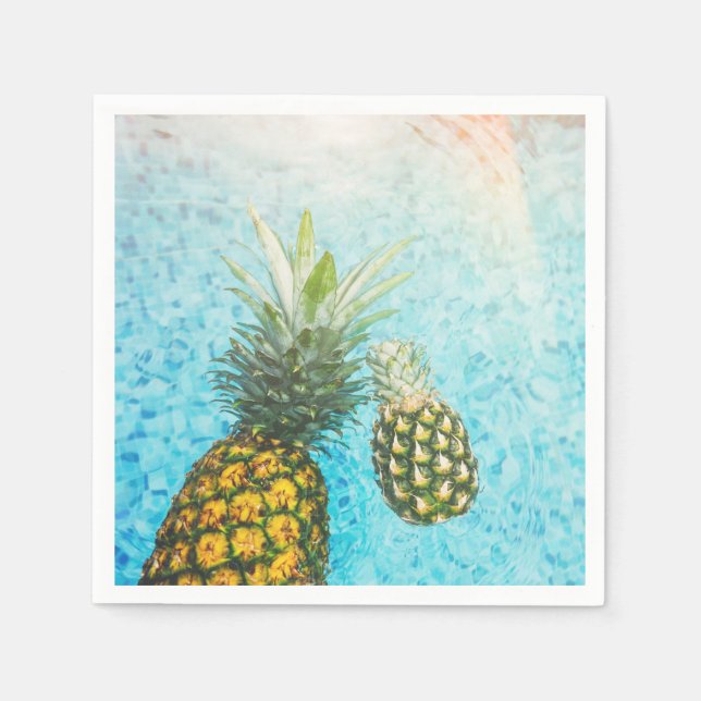 Guardanapo De Papel Abacaxis na Piscina de Natação (Frente)