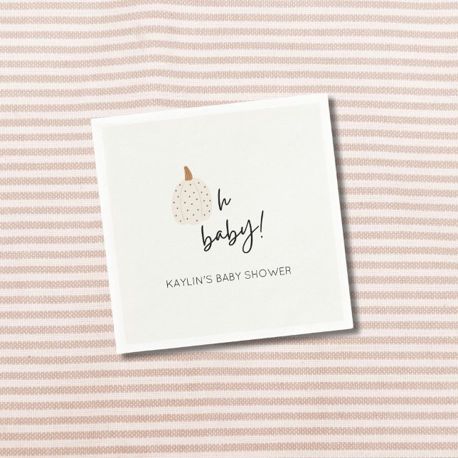 Guardanapo De Papel Abaixe Boho Pumpkin Oh Chá de fraldas Nápoles Pers (Criador carregado)